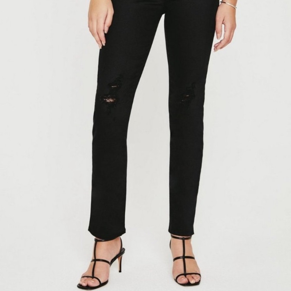 AG Adriano Goldschmied Alexxis Jeans Slim Straight Distressed High Rise 27 NWT
